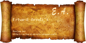 Erhard Arnót névjegykártya